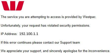 An example of the blocked page you may see.